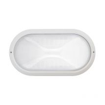 Wandleuchte Plaff Oval Halb Ip65 E27 42w Weiß