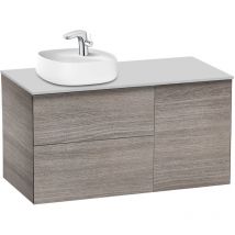 Meuble de salle de bain chêne + plan de travail en quartz BEYOND - ROCA