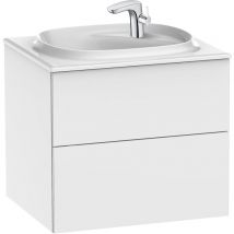Roca - Elément bas avec deux tiroirs et lavabo en fineceramic beyond Couleur : Blanc brillant - Dimensions : 600 mm