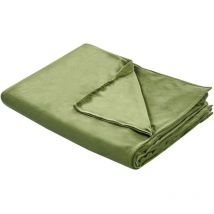 Bezug für Gewichtsdecken Grün Minky-Stoffbezug 135 x 200 cm Flauschig Einfarbig Modern Ersatzbezug Therapiedeckenbezug mit Schlaufen
