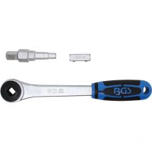 Bgs Technic - Durchsteckknarre Mit Adapter Und Stufenschlüssel Abtrieb Innenvierkant 12,5 Mm (1/2')