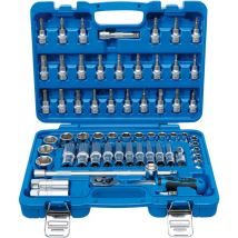 Bgs Technic - Juego de llaves de vaso entrada 10 mm (3/8') medidas en pulgadas 61 piezas