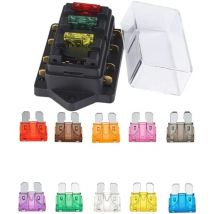 Bluedeer - BH-4P 12V 24V 32V 4-Wege-Standard-Flachsicherungshalter Sicherungskasten für Boot, Camping, Auto und andere Fahrzeuge, mit