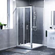 Bi-Fold Folding 800 mm Glass Door with Frameless 700 mm Side Panel