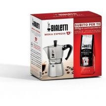 Bialetti - Cafetiere italienne + 1 Café Perfetto Moka Classico moka - 3 tasses - 0,30 l - Paquet de 250 g - Argent
