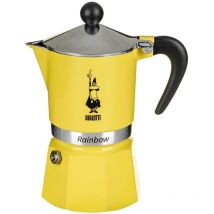 Bialetti Rainbow Caffettiera Colorata, Alluminio, Giallo, 3 Tazze 4982