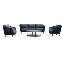 Biarritz - 5-Sitzer-Gartenmöbel aus Aluminium und geflochtenem Seil Paris Garden