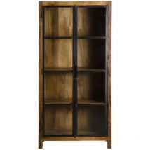 Vitrine en bois de manguier et métal Ambroisa