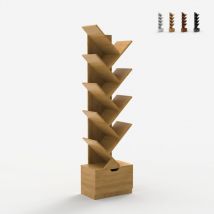 Office24 - Bibliothèque 10 étagères design moderne tiroir salon bureau Treebook 150 - bois neutre