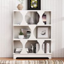 Bibliothèque 100cm, Étagère à 3 niveau, Meuble de rangement, étagère sur pied avec, bibliothèque au design, pour Salon, Chambre, Bureau, Style