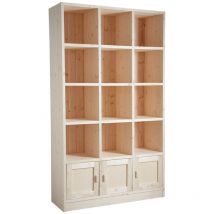 Aubry Gaspard - Bibliothèque 12 cases 3 portes en épicéa brut