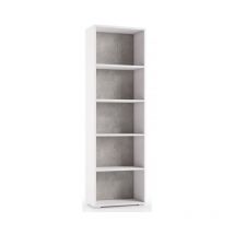 Abitare - Bibliothèque 60x30x195 cm blanc frêne et béton avec quatre étagères - Croazia