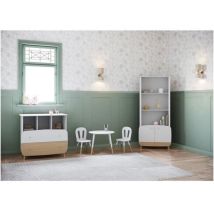 Demeyere - Bibliotheque 2T / 2P - firmiana - style scandinave - Blanc mat / chene kronberg - 77.4 x 36.6 x 177 cm