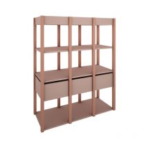 Bibliothèque 3 tiroirs Wood luck Tweens Rose