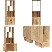 Bibliothèque 60x35x180 cm Bois de manguier solide - Bibliothèque En Bois - Bibliothèque Design - Bibliothèque Rustique - Bibliothèque Vintage