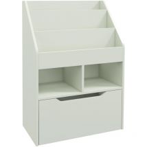 Homcom - Bibliothèque étagère multi-rangement 3 étagères 2 niches grand tiroir mdf vert clair