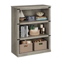 Bibliothèque à 3 niveaux – Bibliothèques avec rangement, bibliothèque de 102 cm de haut, bibliothèque ouverte en bois, bibliothèque étroite pour