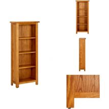 Bibliothèque à 4 niveaux 45x22x110 cm Bois de chêne massif - Bibliothèque En Bois - Bibliothèque Chêne - Bibliothèque Rustique - Meuble Rangement