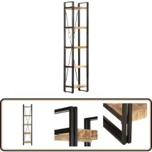 Bibliothèque à 5 niveaux 40x30x180 cm Bois de manguier massif - Bibliothèque Industrielle - Bibliothèque Design - Bibliothèque Bois - Bibliothèque