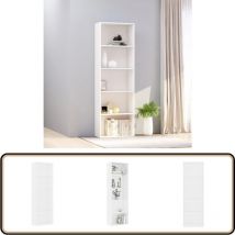 Bibliothèque à 5 niveaux Blanc 60x30x189 cm Bois d'ingénierie - Bibliothèque Blanche - Bibliothèque Murale - Bibliothèque Design - Bibliothèque