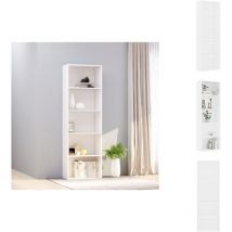 Bibliothèque à 5 niveaux Blanc 60x30x189 cm Bois d'ingénierie - Bibliothèque Blanche - Bibliothèque Murale - Bibliothèque Design - Bibliothèque