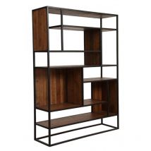 Bibliothèque à Cases - Bois-Métal - Marron - Interior's