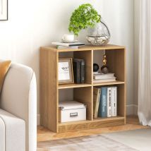 Design In - Bibliothèque Armoire à Livres 3 Niveaux 4 Compartiments Ouverts 73x33x73 cm Naturel