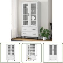 Ybyric - The Living Store Bibliothèque avec pieds en métal Blanc 85x35x172,5 cm Bois oslo - Bibliothèque - Meuble De Rangement - Étagère à Livres