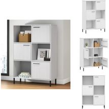 Bibliothèque avec pieds en métal Blanc 90x35x128,5 cm Bois oslo - Bibliothèque Blanche - Bibliothèque Design - Bibliothèque Rustique - Étagère à