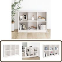 Bibliothèque Blanc 104x33x76 cm bois de pin massif - Bibliothèque Blanche - Bibliothèque Design - Bibliothèque En Bois - Bibliothèque Moderne