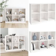 Bibliothèque Blanc 104x33x76 cm bois de pin massif - Bibliothèque Blanche - Bibliothèque Design - Bibliothèque En Bois - Bibliothèque Moderne