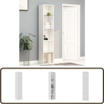 Bibliothèque Blanc 40x30x189 cm Bois d'ingénierie - Bibliothèque Blanche - Bibliothèque Design - Bibliothèque Moderne - Bibliothèque Salle à Vivre