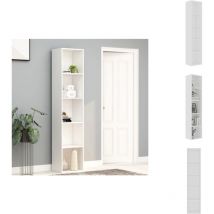 Bibliothèque Blanc 40x30x189 cm Bois d'ingénierie - Bibliothèque Blanche - Bibliothèque Design - Bibliothèque Moderne - Bibliothèque Salle à Vivre