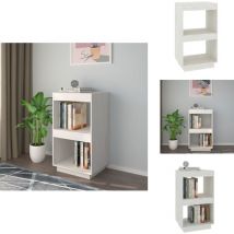 Bibliothèque Blanc 40x35x71 cm Bois de pin massif - Bibliothèque Blanche - Bibliothèque Bois - Étagère Bois - Meuble Rangement - Bibliothèque Design