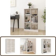 Bibliothèque Blanc 70x33x110 cm Bois de pin massif - Bibliothèque Blanche - Bibliothèque Design - Bibliothèque Bois - Bibliothèque Salle À Vivre