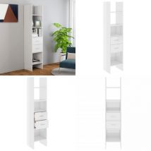 Bibliothèque Blanc brillant 40x35x180 cm Bois d'ingénierie - Bibliothèque Blanche - Bibliothèque Design - Bibliothèque Moderne - Bibliothèque