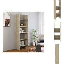 Bibliothèque Chêne sonoma 60x35x180 cm Bois d'ingénierie - Bibliothèque Murale - Bibliothèque Design - Bibliothèque Rustique - Bibliothèque Chêne