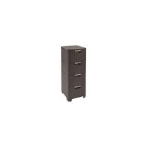 Bricoline - bibliothèque curver avec 4 tiroirs 4x14L / brun foncé