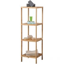 Bibliothèque en bambou, 4 étagères, 115 x 35 x 35 cm, Kesper