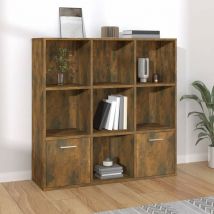 S-giant - Bibliothèque en Bois, Étagère de Rangement 9 Cubes, Inclus 7 Cubes Ouvertes et 2 Cubes avec Portes,bibliotheque Etagere Rangement,pour