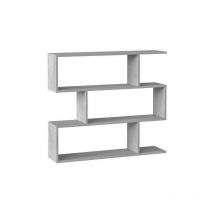 Habitdesign - Bibliotheque étagere athena - Décor imitation béton - 3 niveaux - 97 x 110 x 24 cm