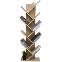 Bibliothèque Étagère de livres bois etagère de rangement etagère universelle naturel Mondeer