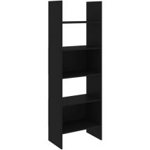 Bonnevie - Bibliothèque Étagère de Rangement - pour Bureau Salon Chambre Cuisine Noir 60x35x180 cm Aggloméré BV632850