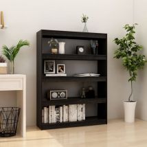 Bibliothèque, Etagère de rangement, Séparateur de pièce noir 100x30x135,5cm pin massif Maison Chic koo70727