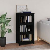 Bibliothèque, Étagère de Rangement, Meuble Étagère Noir 50x35x97 cm Bois de pin massif WFE867403 Maison Chic