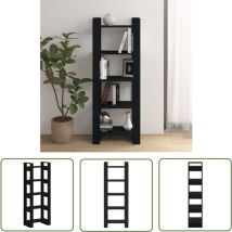 Maison Chic - The Living Store Bibliothèque/Séparateur de pièce Noir 60x35x160 cm Bois massif - Bibliothèque - Bibliothèque En Bois - Meuble De