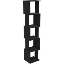 Homcom - Bibliothèque étagère design zig zag 5 niveaux dim. 33 x 28 x 161 cm noir