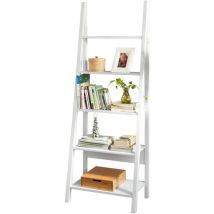 Sobuy - Bibliothèque, Étagère style échelle, Étagère échelle, 5 étages –Blanc FRG61-W