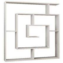 Epikasa - Bibliothèque Giusi, Panneau Aggloméré Mélaminé, Blanc, 125x22x129 cm