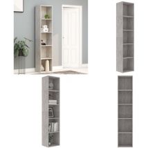 Vidaxl - Bibliothèque Gris béton 40x30x189 cm Bois d'ingénierie - Bibliothèque - Bibliothèque Moderne - Bibliothèque Gris - Bibliothèque Design